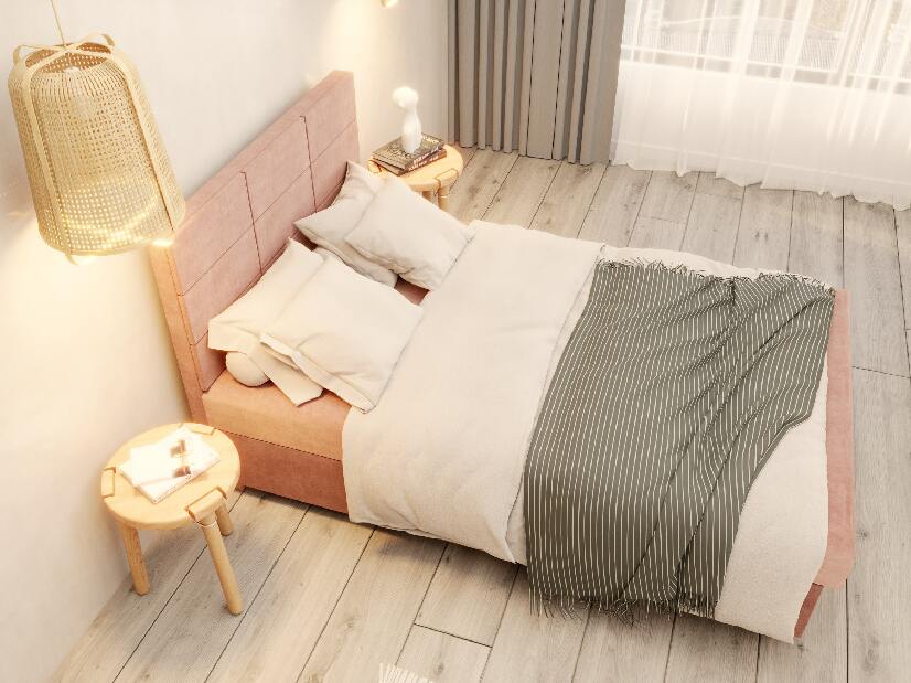 Jednolôžková posteľ 120 cm Picasso II (ružová) (s úl. priestorom a matracom) 
