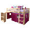 Detská posteľ s PC stolíkom 90 cm Alzaria (ružová)