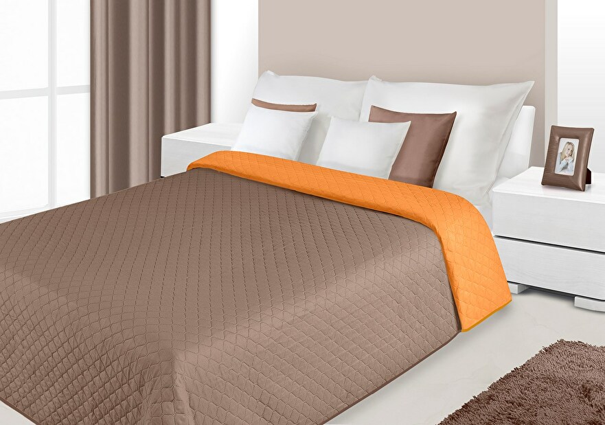 Prehoz na posteľ 150x70cm Alex (oranžová + hnedá)