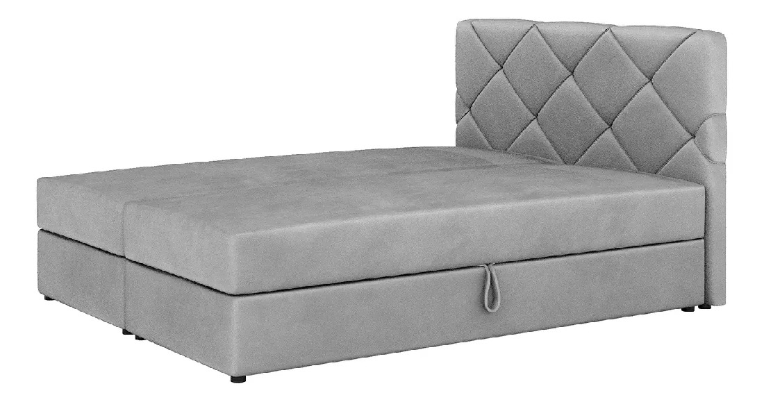 Manželská posteľ Boxspring 140x200 cm Karum (s roštom a matracom) (sivá) *výpredaj