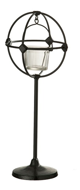 Svietnik Jolipa Na čajovú sviečku (13x13x33cm) (Čierna)