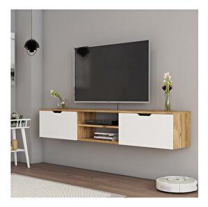 TV stolík/skrinka Lenive 2 (biela + borovica atlantická) 