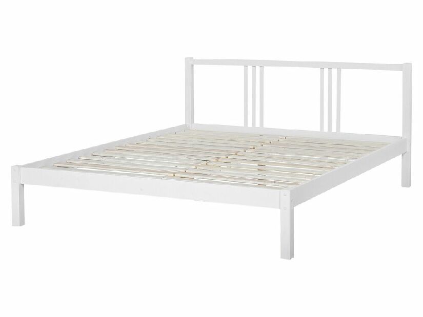 Manželská posteľ 160 cm VALLES (s roštom) (biela)