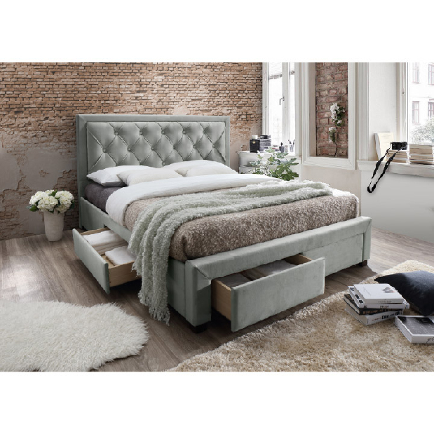 Manželská posteľ 180 cm Orford (s roštom) (sivohnedá) *výpredaj