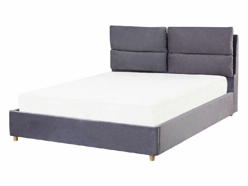 Manželská posteľ 140 cm BALSAS (textil) (sivá) (s roštom)