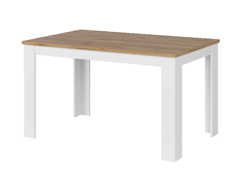 Rozkladací jedálenský stôl Vina (biela + dub wotan)