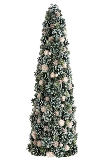 Dekoratívny predmet Jolipa Vianočný kužeľ Mystical Mint (L) (Zelená + Biela)