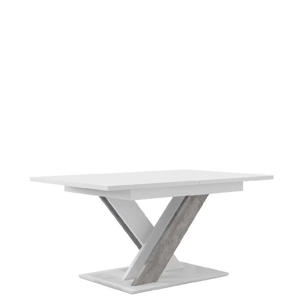 Jedálenský stôl Lumenza (biely lesk + dub sonoma)