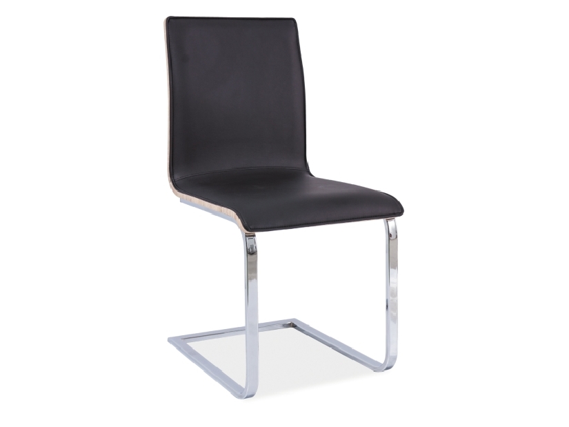 Jedálenská stolička H-690 (ekokoža čierna + dub sonoma)