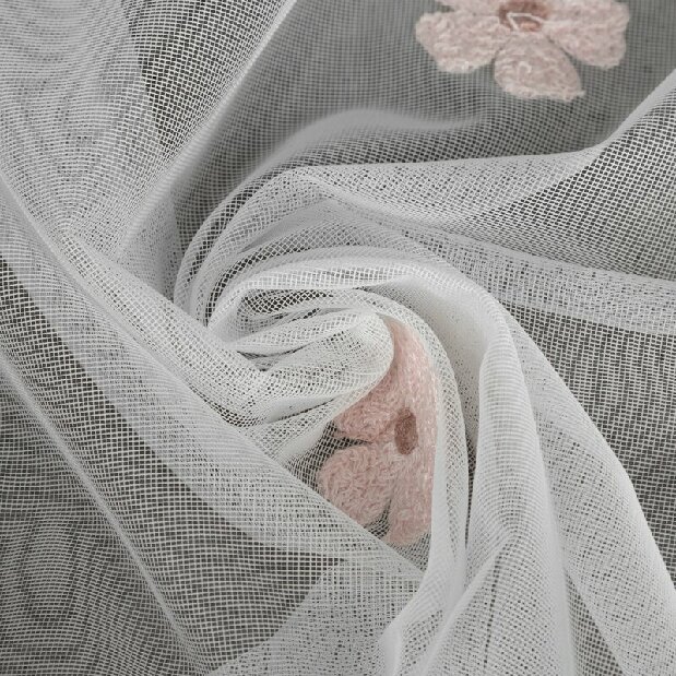 Záclona 140x250 cm Elssa (biela + ružová)