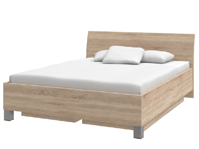 Manželská posteľ 160 cm Decodom Uno Typ P-160 (s roštom) (dub pílený bardolino)