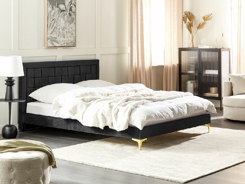 Manželská posteľ 160 cm Linux (čierna)