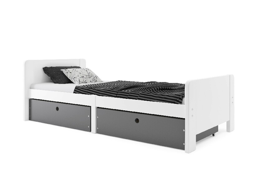 Jednolôžková posteľ 80 cm Aria (biela + grafit)