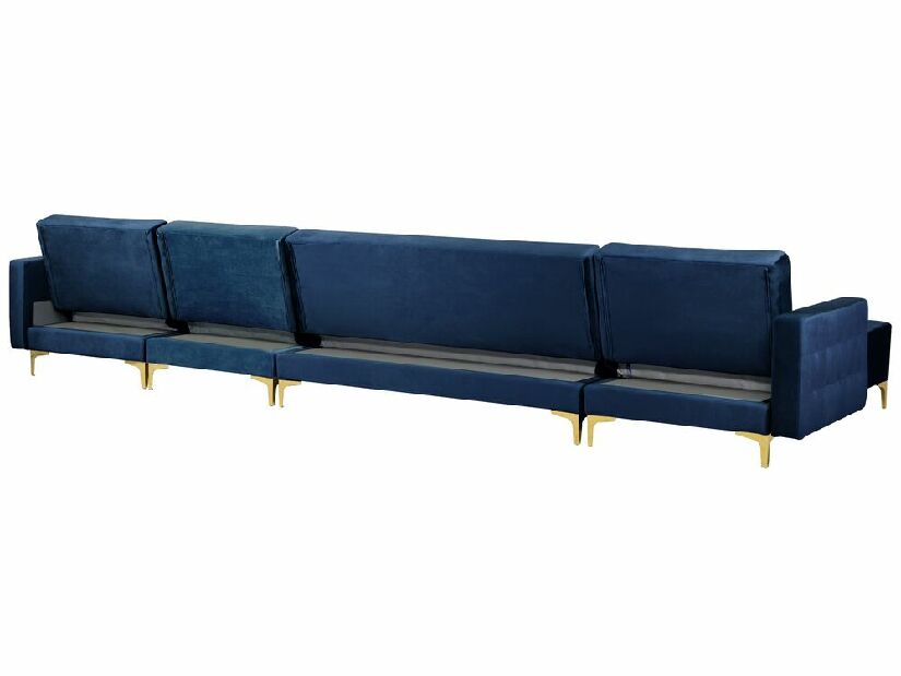 Rohová sedačka U Aberlady 1 (námornícka modrá) (s taburetkou) (L)