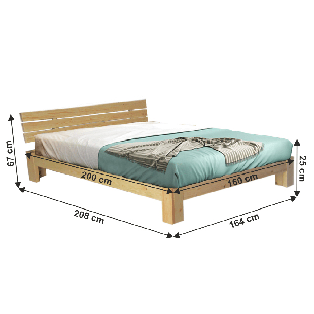 Manželská posteľ 160 cm Alpo (s roštom)