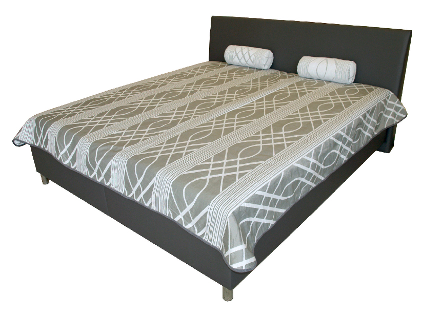 Manželská posteľ 180 cm Benab Mona Lucia šedá/Eko šedá (s roštami a matracmi DUO FLEX)