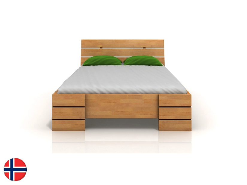 Manželská posteľ 160 cm Naturlig Lorenskog High BC (buk)