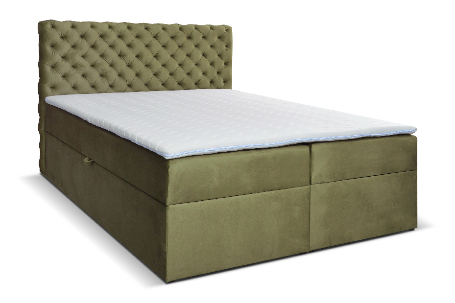 Kontinentálna posteľ 120 cm Orimis (zelená)