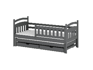 Detská posteľ 80 x 180 cm GLYNDA (s roštom a úl. priestorom) (grafit)