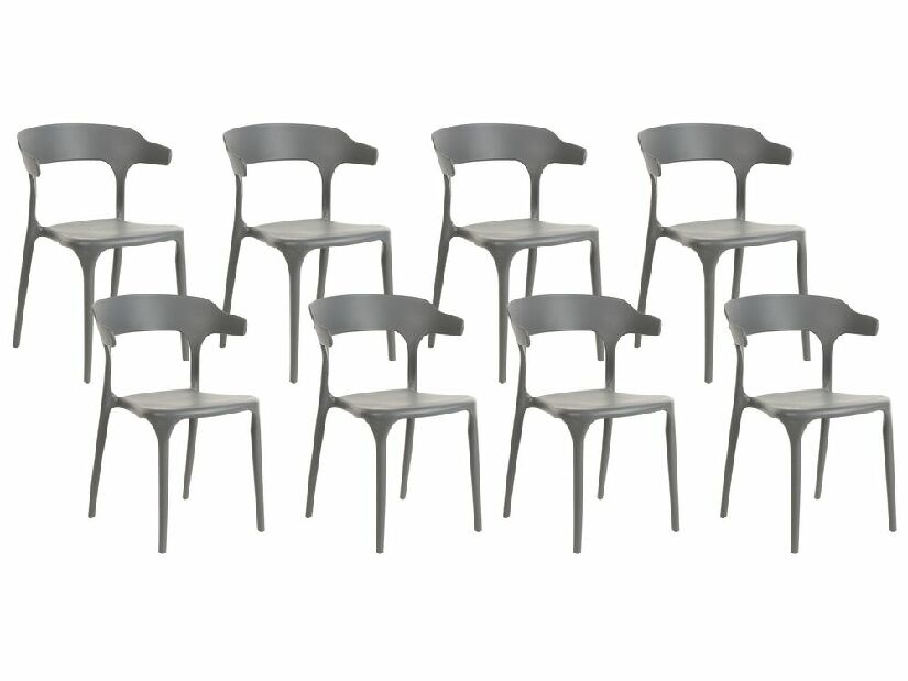 Set 8 ks jedálenských stoličiek Gerry (sivá)
