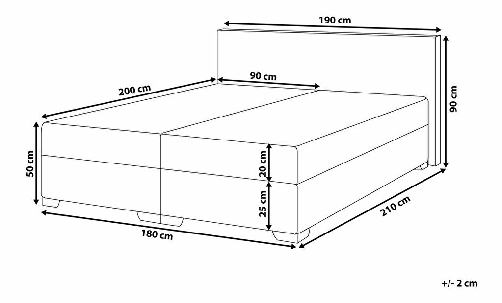 Manželská posteľ Boxspring 180 cm PREMIER (s matracmi) (hnedá)