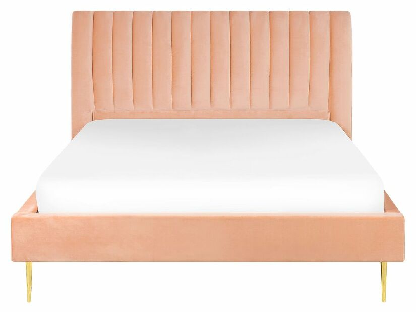 Manželská posteľ 160 cm MASALA (s roštom) (ružová)