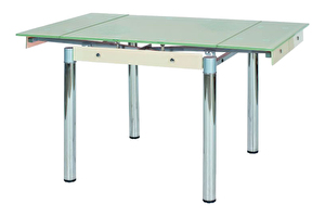 Rozkladací jedálenský stôl 80-131 cm Gerardo (krémová + chrómová) (pre 4 až 6 osôb)