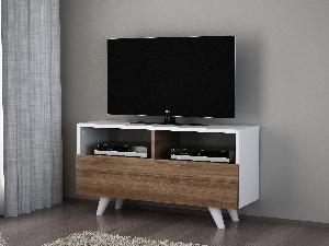 TV stolík/skrinka Noterdame K3 (Biela + Orech)