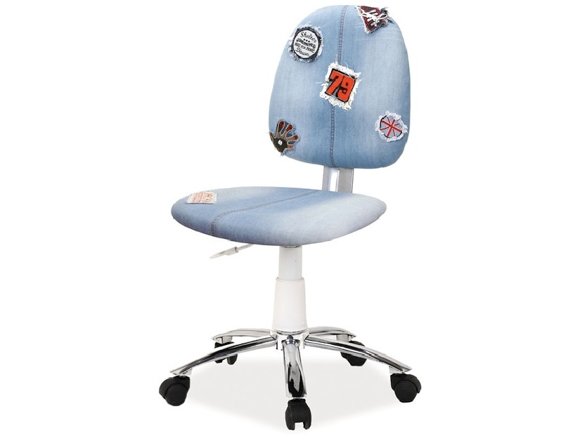 Detská stolička Zap (modrá + vzor)