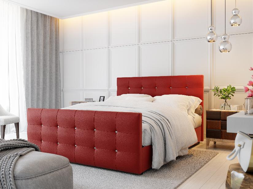 Manželská posteľ 180 cm Futura Kloe Eko (s matracom a roštom) (červená)