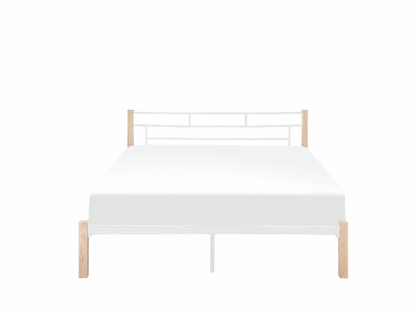 Manželská posteľ 160 cm GARRONE (s roštom) (biela)