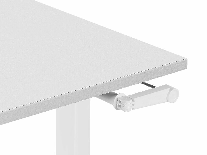 Písací stôl DESIRA II (160x70 cm) (sivá + biela) (manuálne nastaviteľný)