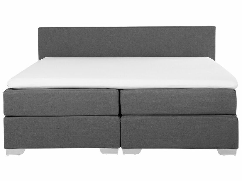 Kontinentálna posteľ 180 cm PRESS (polyester) (sivá) (s matracom a úložným priestorom)