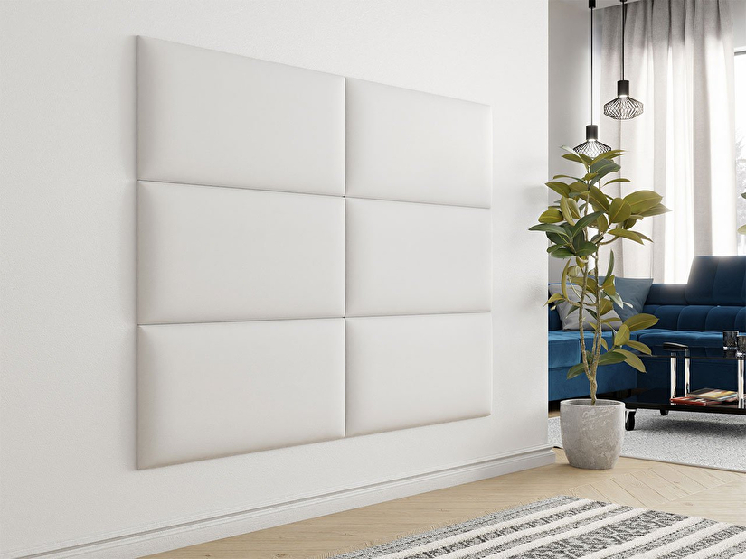 Čalúnený nástenný panel Pazara 84x42 (ekokoža soft 17 (biela)