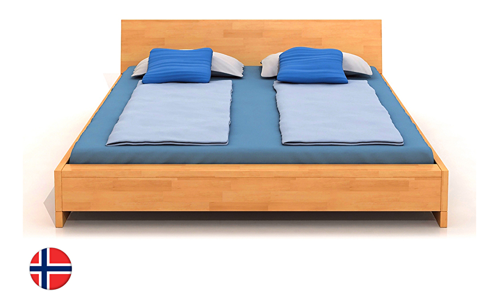 Manželská posteľ 180 cm Naturlig Lekanger (buk) (s roštom)