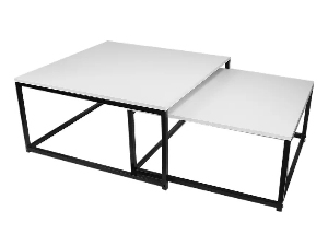 Set 2 ks konferenčných stolíkov Hustler Typ 1 (biela matná + čierna)