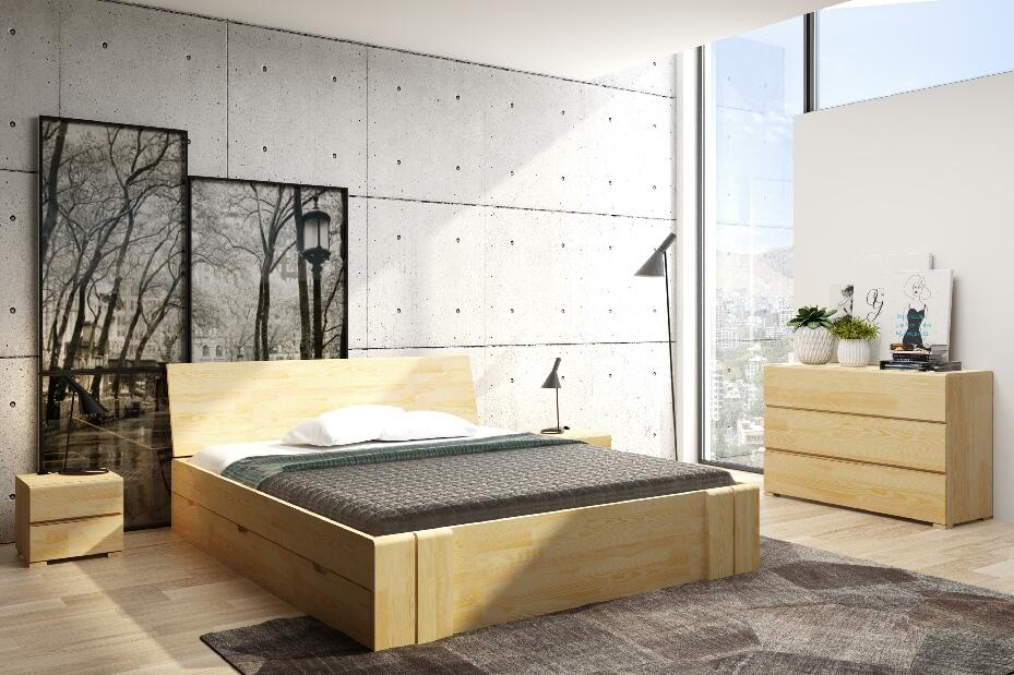 Manželská posteľ 180 cm Naturlig Galember Maxi DR (borovica) (s roštom a úl. priestorom)