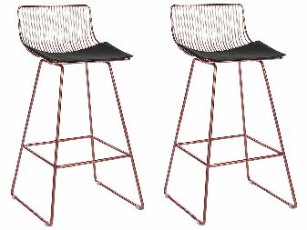 Set 2 ks barových stoličiek Fidelia (ružovozlatá)