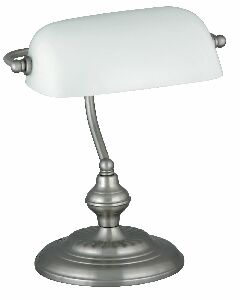 Stojanová lampa Bank 4037 (saténová chrómová + biela)