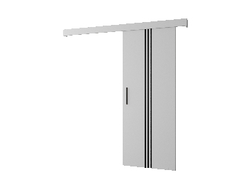 Posuvné dvere 90 cm Sharlene V (biela matná + biela matná + čierna)