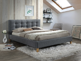 Manželská posteľ 180 cm Tugby (sivá) (s roštom)