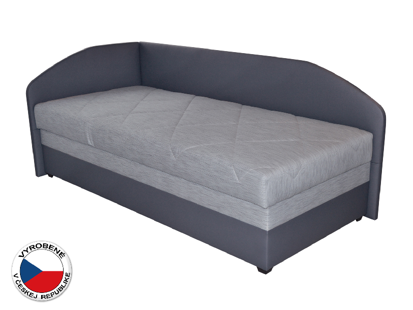 Jednolôžková posteľ (váľanda) 90 cm Blanár Turi (svetlosivá + tmavosivá) (s roštom a matracom) (L) *výpredaj