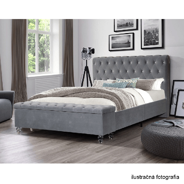 Manželská posteľ 160 cm Angi (sivá) (s roštom)