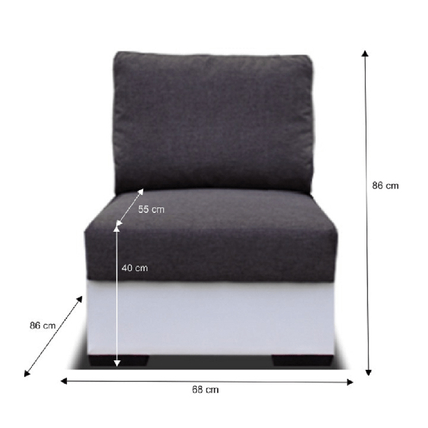 Modul rohovej sedačky Orleton (sivá + biela)