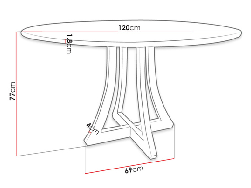 Jedálenský stôl Dagerto FI 120 (biely lesk + čierny lesk) *bazár