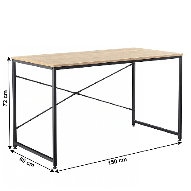 Písací stôl Bazzi TYP 3 (dub + čierna)