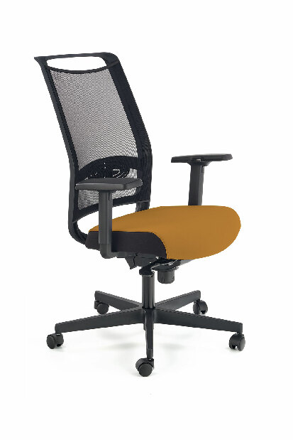 Kancelárska stolička Galatta (čierna + horčicová)