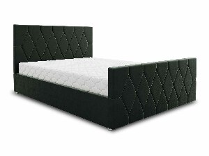Manželská posteľ 180 cm Alex (tmavosivá) (s roštom a úložným priestorom)