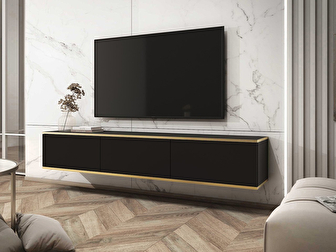 TV skrinka/stolík I Othelo (Čierna + Čierna + zlatá)