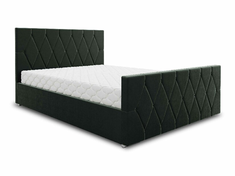 Manželská posteľ 160 cm Alex (tmavosivá) (s roštom a úložným priestorom)
